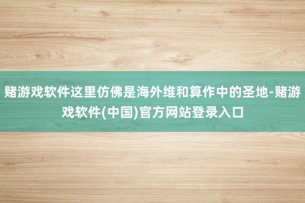 赌游戏软件这里仿佛是海外维和算作中的圣地-赌游戏软件(中国)官方网站登录入口