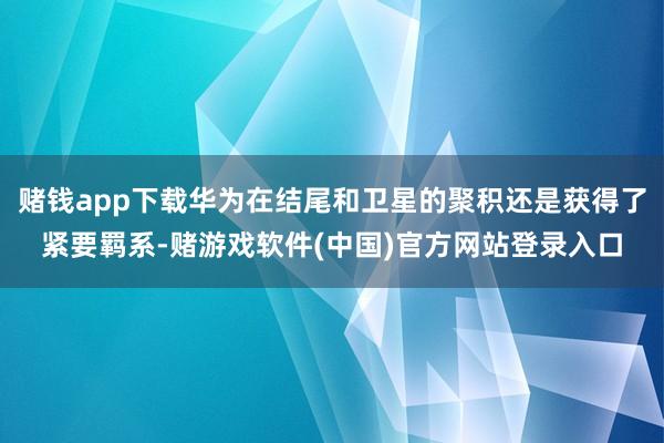 赌钱app下载华为在结尾和卫星的聚积还是获得了紧要羁系-赌游戏软件(中国)官方网站登录入口